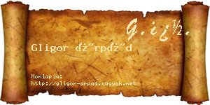 Gligor Árpád névjegykártya