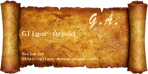Gligor Árpád névjegykártya